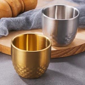 Hui-e HighQuality 304 Taza de doble pared de acero inoxidable Taza a prueba de calor para restaurante y hogar - Product Image 4