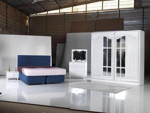 แบรนด์ดีไซเนอร์การจัดเก็บที่ทันสมัยหรูหราห้องนอนเฟอร์นิเจอร์หนังเตียงขนาดคิงไซส์ชุดทองไม้สแตนเลสสตีลสไตล์อาคาร - Product Image 5