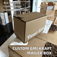 Boîte d'expédition en carton ondulé en papier kraft avec logo personnalisé, bande de déchirement et fermeture éclair pour vernis à ongles, huile et sérum de soin de la peau