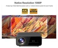 Projecteur professionnel A80 LED à longue portée, compatible 1080P et 4K, 1000 lumens ANSI, système d'exploitation Android, design portable