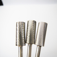 Embouts de lime à ongles électriques en carbure argenté 3/32" coniques F, M, C, embouts de ponceuse à ongles en forme de barillet pour le lissage des ongles, pour fournisseurs de produits pour ongles