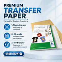 Papier de transfert thermique à jet d'encre Direct Subli Flock HTF-300, papier de transfert par sublimation en velours pour tissus, papier blanc