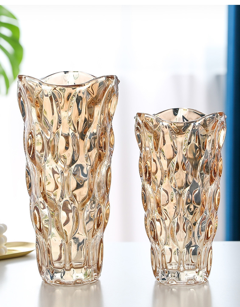 Factory Produced Wholesale Home Decor Luxury Glass Flower Vase