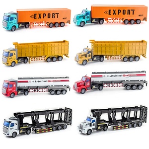 نموذج شاحنة نقل حاويات بلاستيكية عالية الجودة بمقياس 1:36 مع أبواب قابلة للفتح وخاصية السحب للخلف، هدية للأطفال - Product Image 2