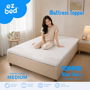 Cubrecolchón E Z Bed de 5 cm de Firmeza Media con Infusión de Aloe Vera, Cubierta de Espuma Transpirable para Uso en el Dormitorio - Product Image 1