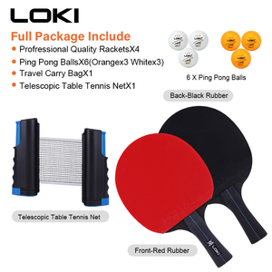 Loki High-quality Table Tennis Racket Set <strong>Custom</strong> <strong>logo</strong> 4 Rackets 6 <strong>Balls</strong> with <strong>Net</strong> Table Tennis Racket - Product Image 4
