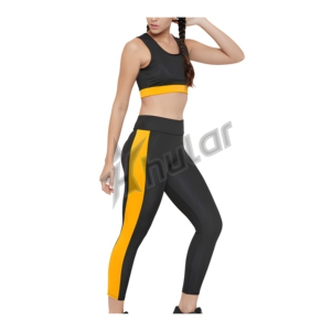 Conjunto de Yoga de 2 Piezas para Mujer de Alta Calidad, Venta al por Mayor Personalizada, Tops de Gimnasio sin Mangas con Cuello en V, Tallas Grandes, Cortos, Sólidos y Bordados - Product Image 1