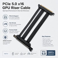 Câble Riser PCIe 5.0 X16 128 Go/s Haute Vitesse Double Rangée pour Extension GPU, Montage Vertical à 90 Degrés pour Boîtier Serveur ITX