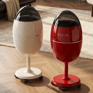 Halin Dinosaur Egg Trash Can <b>20L</b> Wheeled Flip Top Indoor Waste <b>Bin</b> For Living Room Bedroom - Product Image 3