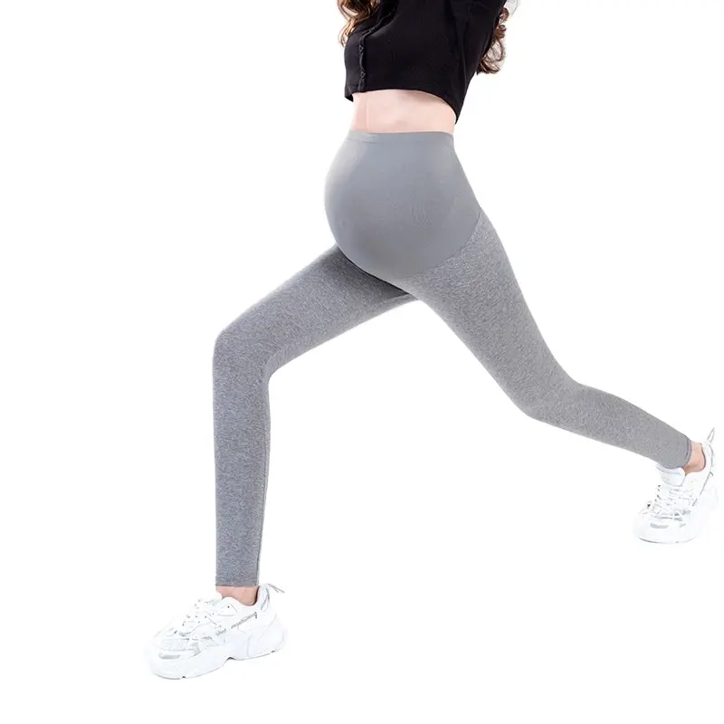 Grosir celana legging Yoga tanpa kelim, celana ketat untuk wanita hamil lembut nyaman sangat elastis untuk Fitness pinggang tinggi penyangga perut