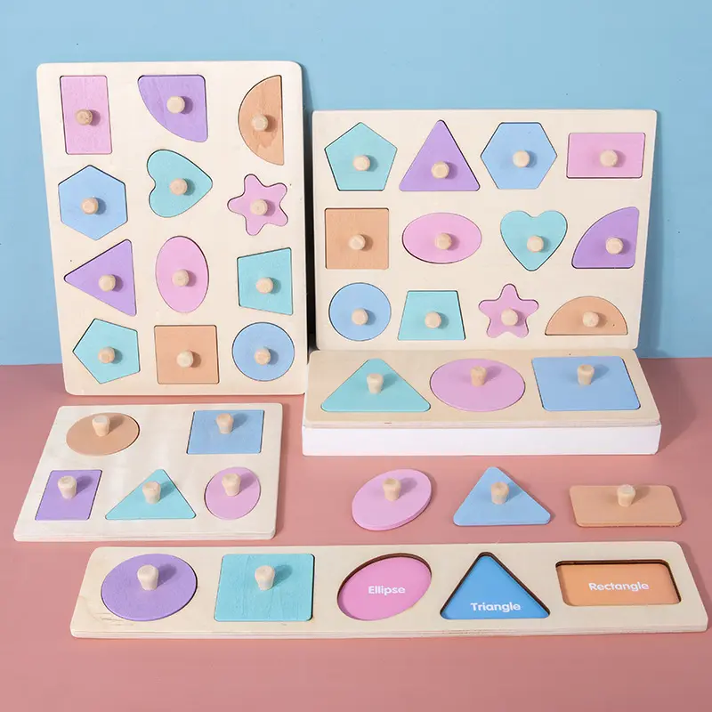 Montessori Toys for Toddlers Wooden Number Blocks Math Counting Shape Sorter Puzzle Board Jigsaw Preschool Educational Toys