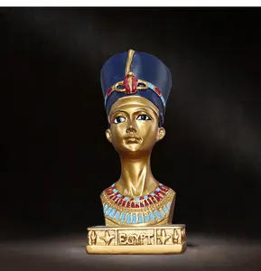 수지 빈티지 레트로 이집트 입상 조각 고대 네페르티티 이집트 여왕 머리 동상
