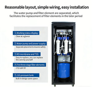 ระบบกรองน้ำแบบ Reverse Osmosis 800 GPD พร้อมปั๊มและถังเก็บน้ำ ผลผลิต 126 ลิตร/ชั่วโมง รองรับไฟ 110V/220V - Product Image 3