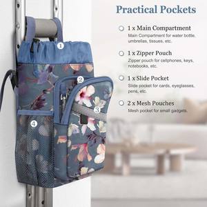 Sac de transport pour béquilles, pochette de rangement portable à fermeture éclair pour canne, béquilles médicales pour jambe cassée, accessoires pour béquilles sous les aisselles - Product Image 4