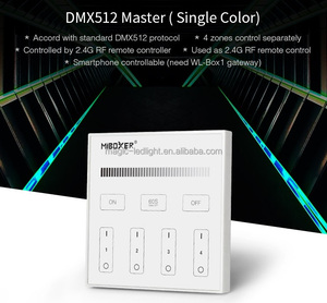 Miboxer X1 2.4G Cảm Ứng Bảng Điều Chỉnh <span class=keywords><strong>RF</strong></span> Từ Xa 4 Khu Điều Khiển Một Cách Riêng Biệt Điện Thoại thông minh Có thể Điều Khiển Duy Nhất Màu Sắc Dmx512 Master Điều Khiển - Product Image 3