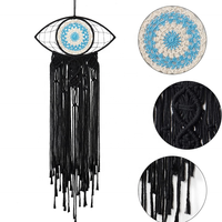 Décoration murale bohème œil porte-bonheur, design artistique bohème fait main, forme triangulaire, pour mariages et décorations intérieures, format corde