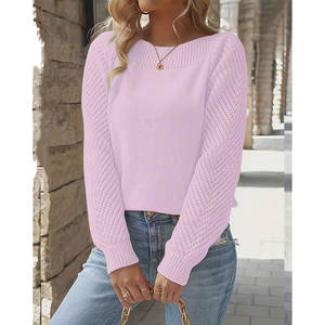 2026 यूरो-अमेरिकी ट्रेंडी महिला चालक दल की गर्दन, जेब विस्तार छोटी आस्तीन वाली महिला स्वेटर-2 - Product Image 4