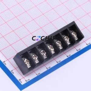DBT50-7.62-7P-BK-P Barrier Terminal Block P=7.62mm Connector Three Sides 7.62mm 1x7P Edge Pin - Product Image 1