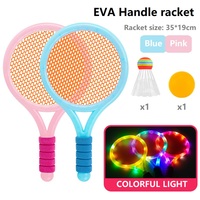 Ensemble de raquettes de badminton lumineuses à LED, lot de 2, jouet sportif en plastique qui brille dans le noir pour enfants, pour l'intérieur et l'extérieur