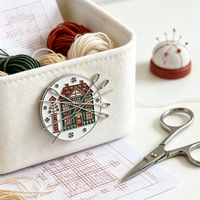 Faible MOQ, Retenue d'aiguilles en forme de maison pour point de croix, N52 magnétique, en émail souple et dur, Accessoire de couture