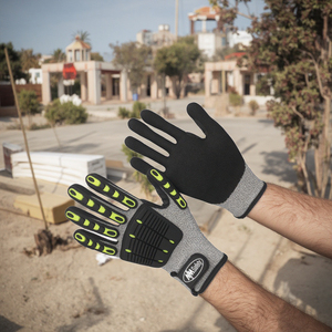 NMsafety Guantes antiimpacto ANSI Cut A5 Sandy Nitrile Guantes mecánicos TPR Guantes de seguridad para la construcción - Product Image 3