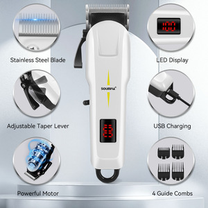 Solimpia HT-830 Nouvelle tondeuse à <span class=keywords><strong>cheveux</strong></span> électrique rechargeable pour la maison et le salon, tondeuse à <span class=keywords><strong>cheveux</strong></span> pour hommes - Product Image 5