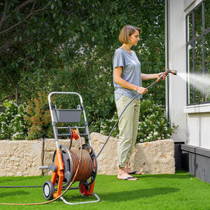 <span class=keywords><strong>Enrouleur</strong></span> <span class=keywords><strong>de</strong></span> tuyau robuste orange avec roues - Qualité supérieure, durable et pour usage professionnel - Product Image 1