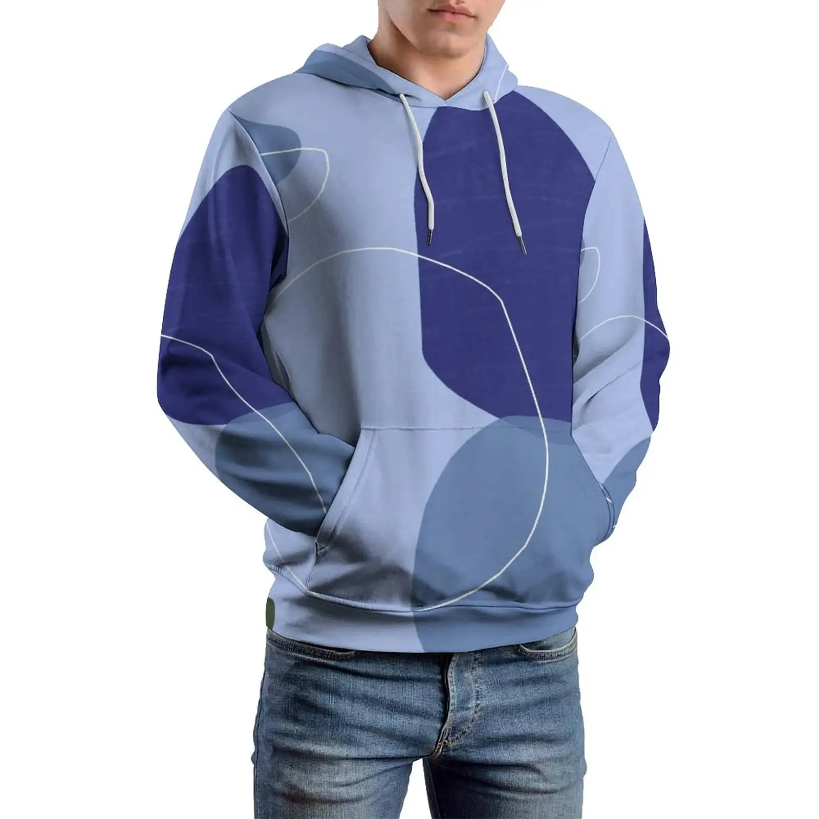 2022 New Custom Logo 3D Printed Hoodie Anime Oversize Pullover Washed Polyester Men