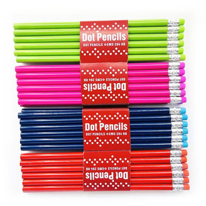 Venta Directa de Fábrica, Lápiz Redondo de Madera HB Personalizado, Color Rojo, Rosa, Verde, Azul, con Borrador en la Parte Superior, para Estudiantes Escolares - Product Image 1
