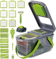 Coupe-légumes manuel multifonctionnel avec bouton Outil pour fruits et légumes Coupe-légumes Dicer Mandoline Coupe-légumes