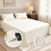 Drap plat de mise à la terre en coton biologique premium beige avec 5 % de fibres d'argent, drap conducteur pour une meilleure qualité de sommeil et un meilleur soutien à la récupération