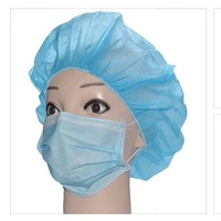 Topi Bouffant Sekali Pakai Non Woven Topi Bedah Medis Topi Bulat dengan Pita Elastis