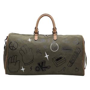 Bolso de Hombro Cruzado Ligero Estilo Graffiti, Bolso de Viaje Moderno Tipo Barril, Bolso de Mano Deportivo para Fin de Semana, Bolso de Gimnasio de Poliéster - Product Image 6