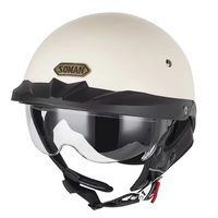 Casque vintage demi-coque avec visière intérieure, casque de moto pour toutes les saisons, circonférence de tête réglable