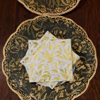 Serviettes de table haut de gamme à deux plis imprimées feuille d'or, style sac coloré, pour restaurants, fêtes, décoration de table, douces et absorbantes