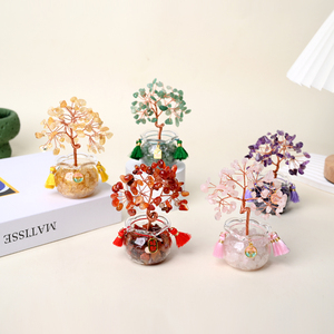 Wholesale Handmade Copper Wire Wrapped Natural Crystal <b>Tree</b> Amethyst Money <b>Tree</b> for Home Decoration - Product Image 1