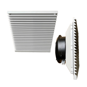 Filtre de ventilateur de panneau électrique en plastique 255 mm x 255 mm <span class=keywords><strong>280</strong></span> m3/<span class=keywords><strong>h</strong></span> 230 V AC DC <span class=keywords><strong>EC</strong></span> IP54 RAL7035 anti-poussière OEM ODM double roulement à billes - Product Image 1