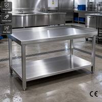 Table de nettoyage de poisson en acier inoxydable de qualité commerciale, station de préparation de fruits de mer robuste avec évier et égouttoir, prix direct usine sur mesure