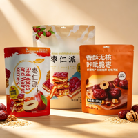 Sachet d'emballage vertical professionnel en PET, PE, CPP de qualité alimentaire avec format de pochette autoportante pour les fournisseurs de snacks à base de noix