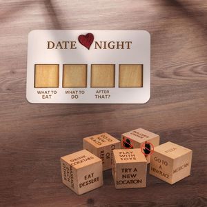 ลูกเต๋าคู่ไม้ตามสั่งหลังจากคืนวันที่มืดเกมลูกเต๋าของขวัญไม้ที่สมบูรณ์แบบสำหรับคนรักของตกแต่งบ้าน - Product Image 5