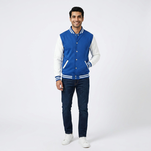 Chaqueta universitaria de béisbol estilo bomber de satén con logo personalizado de alta calidad para hombre, modelo 2026 - Product Image 1