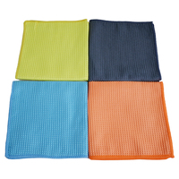 Serviette de nettoyage automobile en microfibre super absorbante à motif gaufré ananas 40x40cm pour séchage et polissage des vitres, miroirs, tableaux de bord et écrans