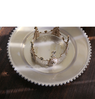 Assiettes de présentation XiangJin personnalisables en plastique PS écologique, blanc nacré, durables pour mariages, hôtels, restaurants