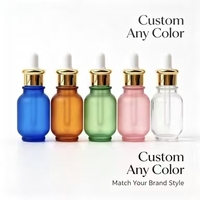 50ml Mattierte Granatapfel-Glasflasche mit Pipette, Individuelle Farbe, Kosmetik Ätherisches Öl Serum Hautpflege Verpackungsbehälter