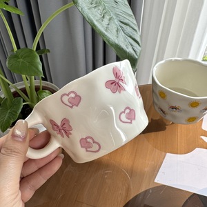 Taza de Cerámica con Diseño Novedoso de Lazo y Arcoíris para Mujer, Segura para Oficina, Capacidad de 300ml, para Verano y Otoño, para Celebridades de Internet - Product Image 1