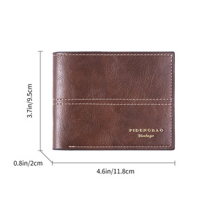 <span class=keywords><strong>Portafoglio</strong></span> Corto da <span class=keywords><strong>Uomo</strong></span> Retrò con Cuciture a Vista e Pelle PU, Fodera in Poliestere, con Tasca Portamonete con <span class=keywords><strong>Cerniera</strong></span> Interna - Product Image 2