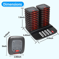 Système de téléavertisseur sans fil pour restaurant Système de téléavertisseur sans fil 20 sous-verres Buzzers Double chargeur pour café église