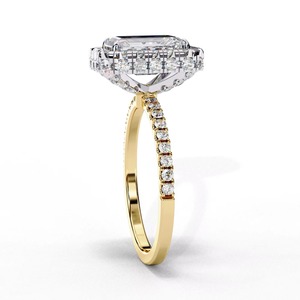 Anillo de Oro con Diamante Sintético de Laboratorio de Calidad Premium para Compromiso Nupcial con Corte Radiante y Diseño Clásico en Cantidad al por Mayor - Product Image 5