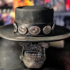 Len Cảm Thấy Top <span class=keywords><strong>Hat</strong></span> Da Concho Ban Nhạc Topper Giữa Vương Miện Opera Rocker <span class=keywords><strong>Mad</strong></span> <span class=keywords><strong>Hatter</strong></span> Cổ Điển <span class=keywords><strong>Hat</strong></span> Đen - Product Image 3
