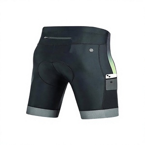 Men's Fitted <b>Cycling</b> <b>Shorts</b> With <b>Padded</b> Seat And Side Pocket Quick Dry Spandex Nylon Brief Length For Road Bike Riding - Product Image 2